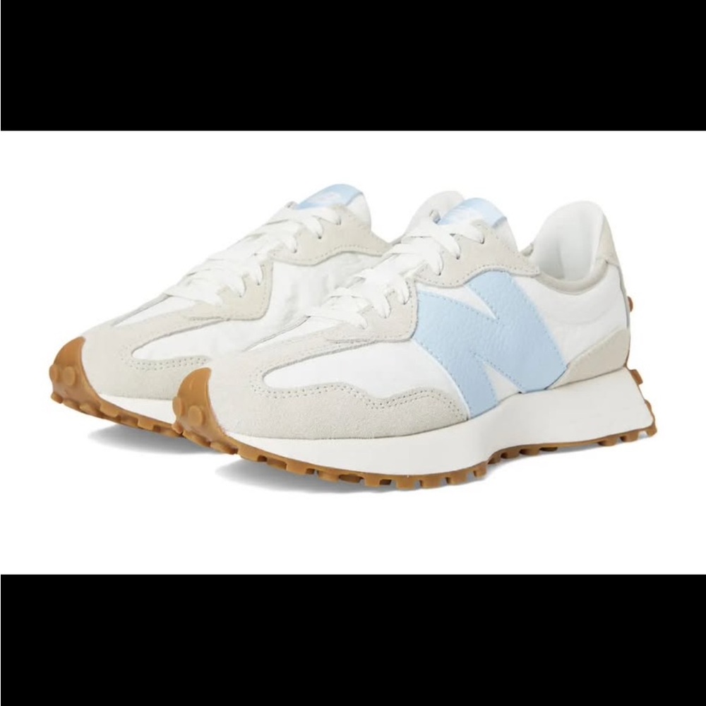 White and Light Blue Sneakers